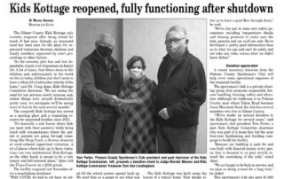 Photo of newspaper article about Kids Kottage