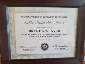 photo of framed Public Stakeholder Award.