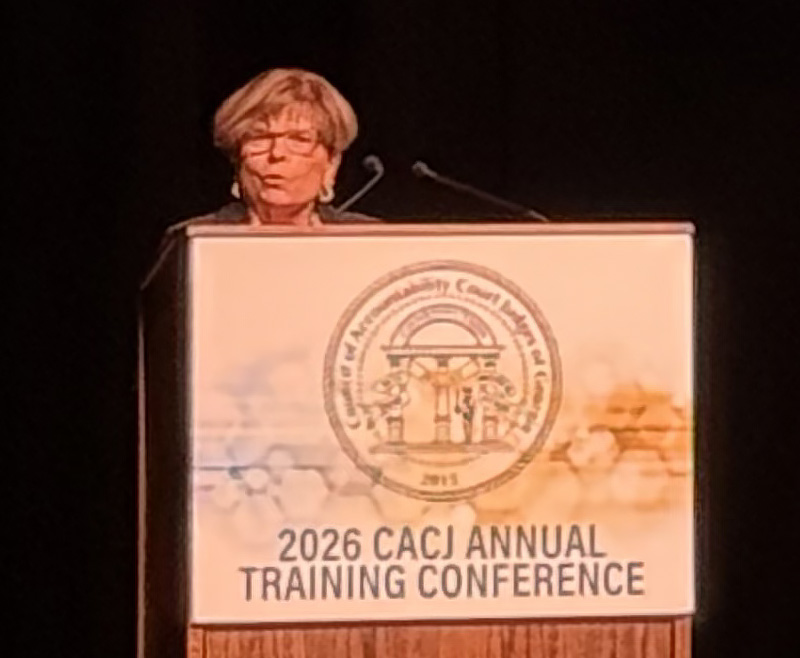 Chief Judge Brenda Weaver addresses the 2026 Council of Accountability Court Judges Annual Training Conference.